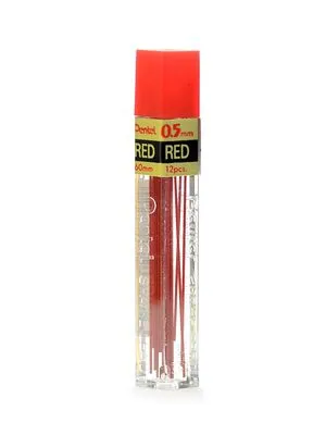 Грифель 0.5 мм HB Hi-Polimer 12 шт Pentel PPR-5 (червоний) - Фото 1