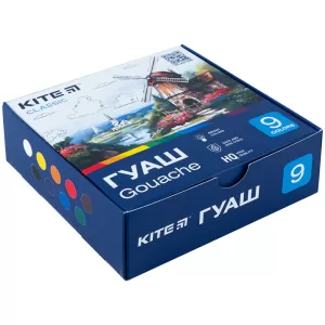 Гуашь Kite Classic 9 цв 20 мл K-072 - Фото 1