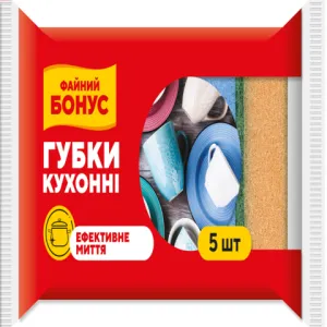 Губки кухонные 5шт ФАЙНЫЙ БОНУС bn.83933, Мочалки и скребки