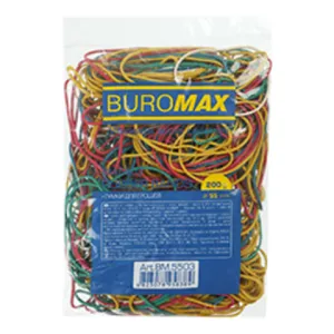 Гумки для грошей Buromax 200г JOBMAX асорти вр-BM.5503, Гумки для грошей