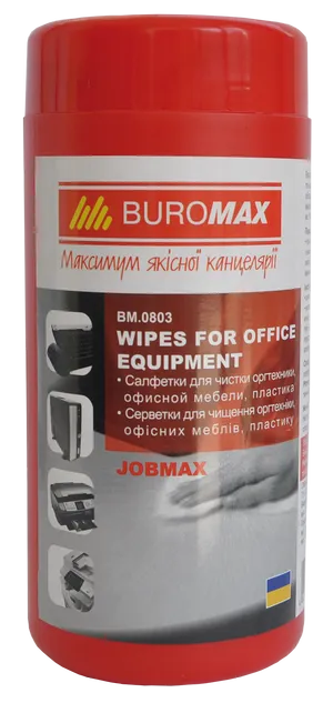 Серветки для очищення оргтехники пластику офісних меблів Buromax BM.0803
