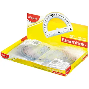 Транспортир ESSENTIALS 180гр/120 мм пластик Maped MP.146134 дисплей - Фото 1