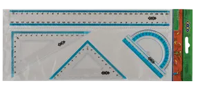 Комплект - линейка 30 см 2 угольника транспортир Zibi ZB.5682