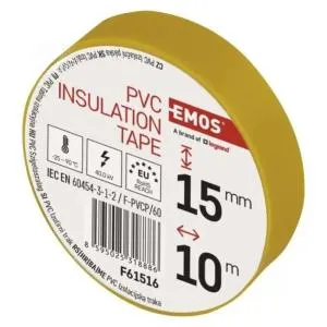 Ізоляційна стрічка EMOS PVC 15/10 WHITE F61511, Скотч - фото 21