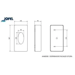 Диспенсер для косметических салфеток JOFEL нержавеющая сталь блестящая AH66500, Держатели для салфеток - фото 1