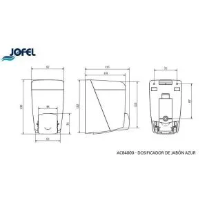 Диспенсер для мила JOFEL AZUR 0.40л наливний пластиковий AC84000, Дозатори (диспенсери) для рідкого мила - фото 1