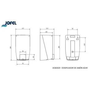 Диспенсер для жидкого мыла JOFEL пластиковый 1л белыйAC82020, Дозаторы (диспенсеры) для жидкого мыла - фото 1