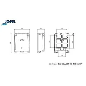 Диспенсер для рушників JOFEL у листах ZZ пластиковий білий AH37000, Тримачі для рушників (Диспенсери) - фото 1