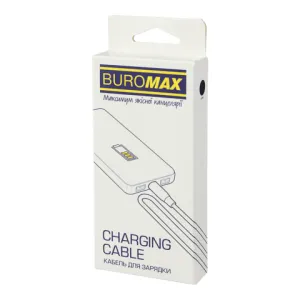 Кабель Buromax нейлоновый Type-C for Type-C 100 W с передачей данных чип E-Marker черный 1 м BM.0602, Кабели для зарядки