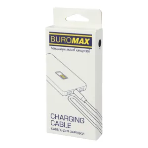 Кабель Buromax нейлоновый USB for Type-C с передачей данных черный 1 м BM.0605, Кабели для зарядки