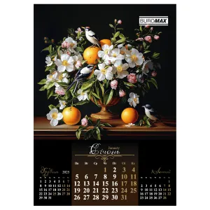 Календарь настенный 2026 год А2 1 пружина Buromax Flowers and birds BM.210650, Календари