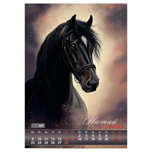 Календар настінний 2026 А3 1 пружина Buromax Horses BM.210601, Календарі
