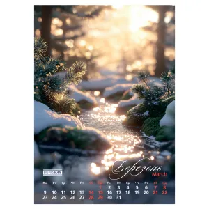 Календар настінний 2026 А3 1 пружина Buromax Seasons landscape BM.210603, Календарі