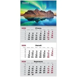 Календарь настенный квартальный 2026 AXENT Nature 3 8801-26-9-A