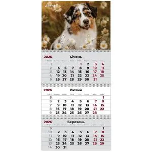 Календарь настенный квартальный 2026 AXENT Dogs 8803-26