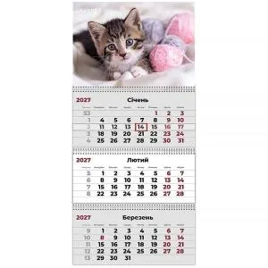 Календарь настенный квартальный AXENT 2027 г Cats 1 8803-27-7-A, Календари