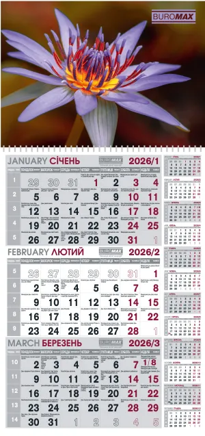 Календар настінний квартальний 2026 Buromax BM.2106, Календарі - фото 6