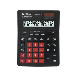 Калькулятор Brilliant 12 розрядів CDB1201-RD, Калькулятори - фото 1
