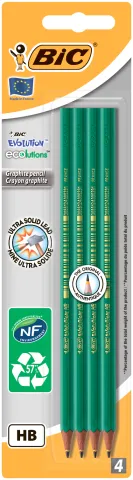 Олівці чорнографітові BIC Evolution 650HB 4 шт у блістері bc8902764, Олівці прості - фото 1