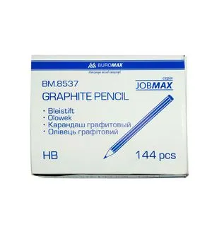 Карандаш графитовый HB желтый без ластика Buromax BM.8537 - Фото 3