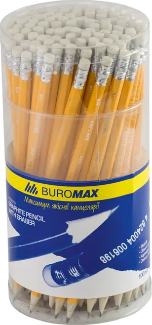 Карандаш графитовый HB с ластиком Buromax BM.8500 - Фото 1