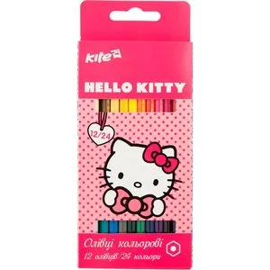 Олівці кольорові двосторонні Hello Kitty 12 шт./24 кольори Kite HK17-054