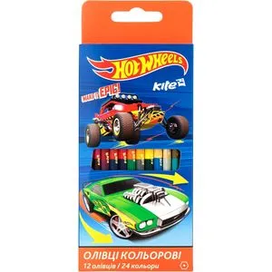 Олівці кольорові двосторонні Hot Wheels 12 шт./24 кольори Kite HW17-054