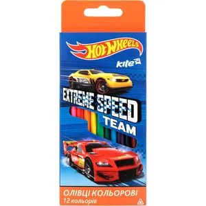 Олівці кольорові тригранні Hot Wheels 12 кольорів Kite HW17-053