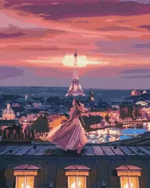 Набір, техніка акриловий живопис Фантастичний вечір у Парижі 40х50 см ZiBi KIDS Line ZB.64030