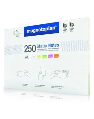 Карточки маркерные полимерные A4 Magnetoplan Static Notes Assorted Set 11250410