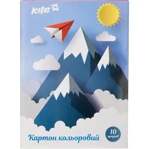 Картон А5 кольоровий односторонній 10л/ 10цветов скоба Kite K17-1257 - Фото 2