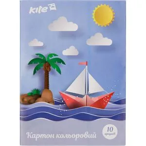 Картон А5 кольоровий односторонній 10л/ 10цветов скоба Kite K17-1257 - Фото 4