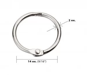 Кольца металлические для переплета 14 мм (9/16) серебро упаковка 100 шт DA LH-551101