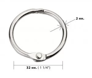 Кольца металлические для переплета 32 мм (11/4) серебро упаковка 100 шт DA LH-101111