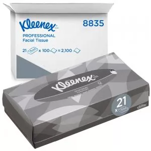 Серветки косметичні Kimberly-Clark Kleenex 8835 стандарт 2 шари 100 шт білі - Фото 3