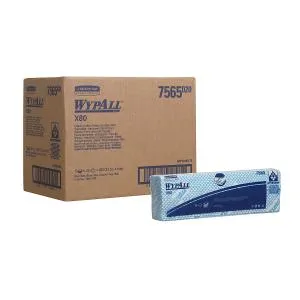 Нетканий протирочний матеріал Kimberly-Clark Wypall Х80 складаний блакитний 25 лист 1 шар 7565, Одноразові рушники - фото 1