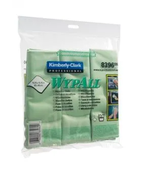 Салфетка Kimberly-Clark Wypall из микрофибры 40х40см зеленая 1 слой 8396, Тряпки
