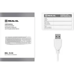 Клавиатура REAL-EL RK-513 USB White (EL123100047) U0985124, Клавиатуры - фото 2