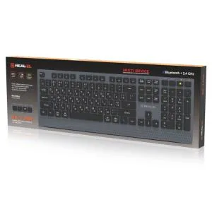 Клавіатура REAL-EL RK-715W Wireless/Bluetooth Black/Gray (EL123100051) U1108489, Клавіатури - фото 1
