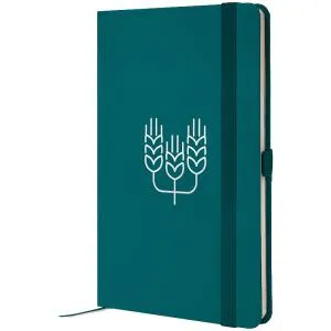 Книга записна AXENT Partner 125x195 96л кліт малахіт Колоски 8201-31-6-A, Записні книжки