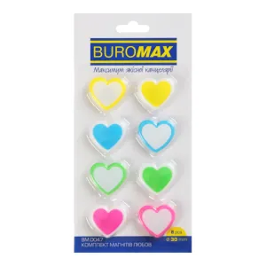Комплект магнитов Buromax LOVE 8 шт 30 мм BM.0047, Аксессуары для презентационного оборудования