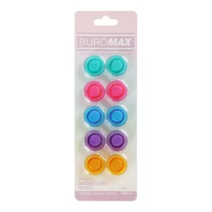 Комплект магнітів Buromax PASTEL 10 штук 20 мм BM.0035