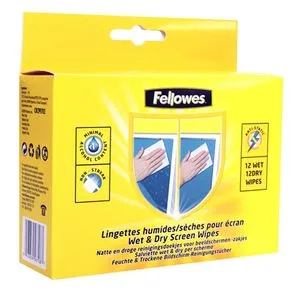 Комплект влажных и сухих салфеток Fellowes для очистки экранов Fellowes f.99702 - Фото 1