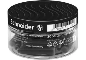 Контейнер с чернильными патронами к перовой ручке SCHNEIDER 30 шт S6701
