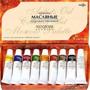 Фарби масляні Гамма Московська палітра художні 9 кольорів 201008 - Фото 1