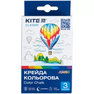 Крейда Kite Classic кольорова Jumbo 3 кол K-077