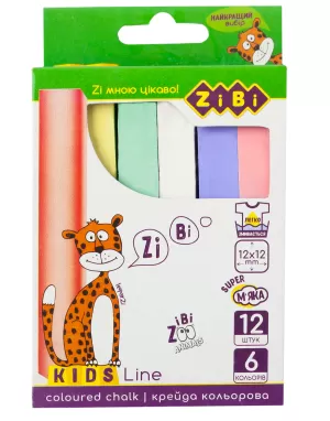 Крейда кольорова ZiBi KIDS Line ZB.6703-99 квадратна 12 штук