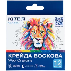 Мел Kite Classic восковой 12 цветов K-070 - Фото 1