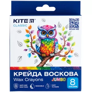 Мел восковый Kite Classic Jumbo 8 цв K-076 - Фото 1