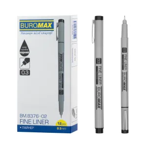 Лайнер Buromax 0.3 мм черный BM.8376-02, Линеры